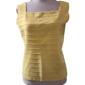 Joseph A. Womens Yellow Sleeveless Knit Top XL
